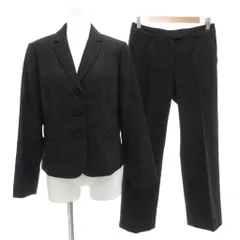 スキャパ SCAPA 美品 セットアップ スーツ ジャケット パンツ 38 シルク混 総裏地 シングル 黒 ブラック 秋冬 /AE