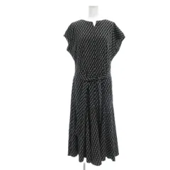 アンタイトル UNTITLED 美品 ワンピース 2 幾何学模様 Vネック フレンチスリーブ ロング丈 /KB ■GY59