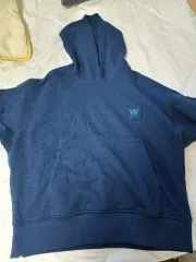 WOOYOUNGMI ウーヨンミ 23ss ジッパーデザインテープ フーディー Tシャツ ブルー 48