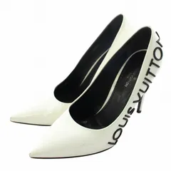 ルイヴィトン LOUIS VUITTON パンプス エナメル ポインテッドトゥ ハイヒール ロゴ 35.5 23cm 白 ホワイト 黒 ブラック /XZ ■GY17