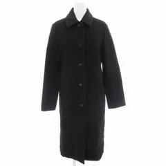 ナチュラルビューティーベーシック NATURAL BEAUTY BASIC ステンカラーコート ロング アンゴラ混 M 黒 ブラック /GV ■GY39