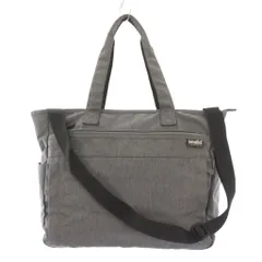 アネロ anello 2WAY トートバッグ ハンドバッグ ショルダーバッグ ワンカラー ロゴ グレー /BB