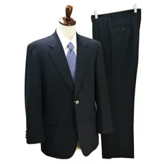 mila schon ミラショーン 2つボタン シングルスーツ 袖口3つボタン AB5 M 暗めのダークネイビー ツータック 春秋冬 26978 6NB010 【送料無料】【中古】【メンズビジネス】202602