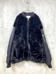 RAGE BLUE レイジブルー RB030401AD ムースファーコンビ MA‐1 ブルゾン ジャケット sizeL/黒 ◆■メンズ