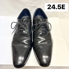 407 REGAL 24.5cm E ストレートチップ ブラック レザー ビジネスシューズ リーガル 黒 本革