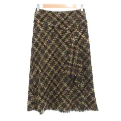 エポカ EPOCA フレアスカート ミディ丈 ツイード モヘヤ混 38 ブラック ブラウン ベージュ /UO
