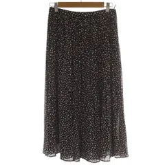 マッキントッシュ ロンドン MACKINTOSH LONDON ハート柄ギャザーフレアミディスカート ミモレ ロング 38 紺 ネイビー /AT ■OS