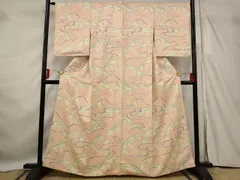 平和屋着物■上質な小紋　片輪車立波文　正絹　逸品　AABF8862st