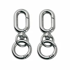 手芸用品 ワンタッチ 付き ハンドメイド 丸カン 回転フック アクセサリー ナスカン ストラップ 手作り チャーム リング 素材 キーリング パーツ DIY キーホルダー キーホルダー金具 副資材 2個入り [LMAPUR]