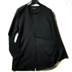 NO ID BLACK★モード優美な名作★ノーカラー1B-JKT★テーラードジャケット カーディガン 黒 2 ノーアイディー 454006-733J