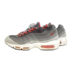 ナイキ NIKE Air Max 95 スニーカー スエードレザー 本革 26.5cm グレー 灰色 レッド 赤 609048-066 /MN16 ■GY01