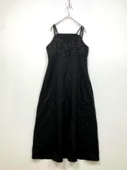 Louere ルエレ 花柄 刺繍 ジャガード キャミソール ワンピース sizeS/黒 ■■レディース