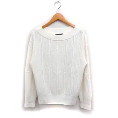 アンタイトル UNTITLED コットン ニット セーター 長袖 ボートネック 柄編み 2 ホワイト 白 /FT44