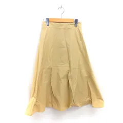 アダムエロペ Adam et Rope' フレア スカート ロング ナイロン 薄手 無地 シンプル バックジップ 36 ベージュ 薄茶 /TT