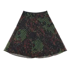 ソニアリキエル SONIA RYKIEL スカート ヒョウ柄 柄模様 フレア 裏地付き 茶 黒系 40サイズ 989927