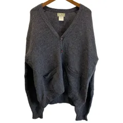 L.L. Bean　カーディガン　80s vintage　80年代　OLD　長袖　ニット　Vネック　フルボタン　無地　USA製　アウトドア　古着　/7335