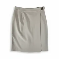 レリアン leilian スカート ラップ風 装飾付き 裏地付き ロング ライトグレー 990970