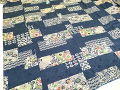 未使用】絞り浴衣 藍色 青色 花模様 しつけ付き 手縫い 裄丈69 - メルカリ