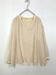 Discoat ディスコート ドット柄シアー ブラウス シャツ sizeM/アイボリー ■■レディース