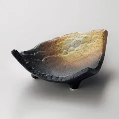 黒備前吹き民窯２１㎝三角鉢