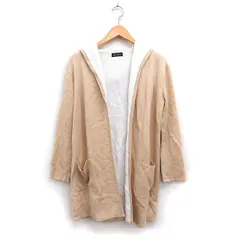 ナノユニバース nano universe フーデッド ニット カーディガン オープン 無地 M ベージュ /FT31