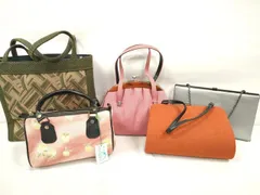 平和屋着物▼和装小物　バッグまとめて5点　がま口　ミニバッグ　トートバッグ　行儀・柑橘柄・籠目　ちりめん　逸品　DABA7961zzz