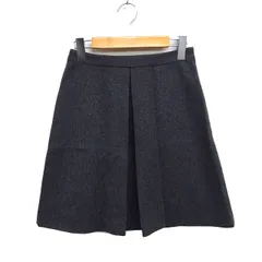 B&Y ユナイテッドアローズ BEAUTY&YOUTH ビューティー&ユース タック フレアスカート ミニ 起毛 ウール S チャコール /FT8