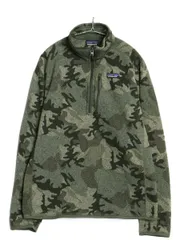 パタゴニア 迷彩 ベターセーター ハーフジップ メンズ M / 古着 20年製 フリース セーター 裏起毛 プルオーバー カモフラ 総柄 アウトドア