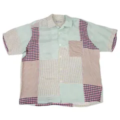 コムデギャルソン オムCOMME des GARCONS HOMME マルチプリントレーヨン半袖シャツ 緑 赤緑黄M位