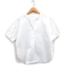 グリーンレーベルリラクシング ユナイテッドアローズ green label relaxing スキッパー シャツ 5分袖 ドルマン 無地 コットン 綿 ホワイト 白 /FT10