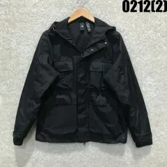 アディダス ブラック フード ウィンドブレーカー ジャケット m