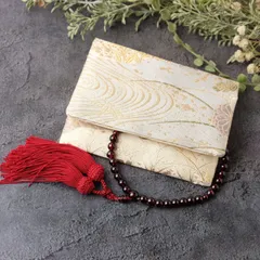 帯リメイク　数珠入れ　数珠ケース　念珠入れ　小物入れ　袱紗タイプ　J-15-075 ハンドメイド　和風　和柄