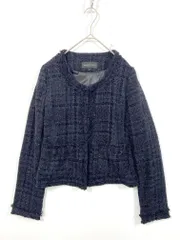 MERCURYDUO マーキュリーデュオ M10100J008 ノーカラーツイード ジャケット sizeF/黒 ■■レディース