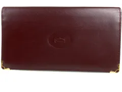 美品　カルティエ　Cartier　札・カード収納　二つ折り長財布　マストライン　ボルドー　匿名配送　送料無料