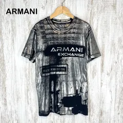 A|X ARMANI EXCHANGE アルマーニエクスチェンジ グラフィック 光沢 ロゴプリント Tシャツ シルバー メンズ 半袖 トップス