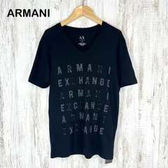 新品未使用 美品 A|X ARMANI EXCHANGEアルマーニエクスチェンジ Vネック グラフィック ロゴプリント Tシャツ ブラック メンズ 半袖 トップス