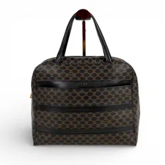 セリーヌ　CELINE ブラックマカダム　ハンドバッグ　ミニボストンバッグ　黒　PVCレザー