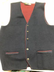 メンズニットベスト　ネイビー　Ｍサイズ　ポケット付き