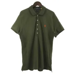 ポロ ラルフローレン POLO RALPH LAUREN SLIM FIT ポロシャツ 半袖 ロゴ刺繍 コットン ストレッチ カーキ LG