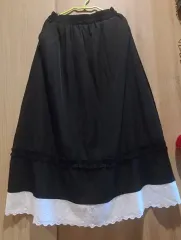 (新品) かわいい レース ロング丈スカート (ブラック/free 77반)