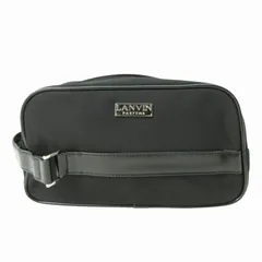 ランバン LANVIN セカンドバッグ ロゴ パッチ ベルトモチーフ 黒 ブラック 0714 ●ECOのサムネイル