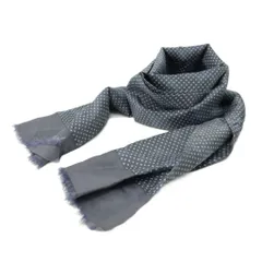 ランバン LANVIN ストール ドット柄 コットン シルク混 紺 ネイビー 0822 ●ECOのサムネイル
