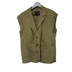  ESCADA（エスカーダ）ノースリーブジャケット（ベスト）カーキ Cactus 42サイズ【DD135】