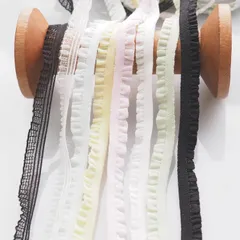 sempiterno 6mm 弾力性のレース 極狭のフリルレース DIY補助材料 誕生日 クリスマス ギフト 装飾材料 縫製素材 人形飾 8種類16m(6mm 8色ミックス)