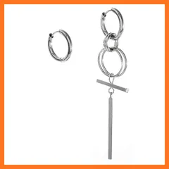 【新品】 [SEIYA INTERNATIONAL] ピアス メンズ レディース フープピアス リングピアス フープ 韓国 チェーンピアス 両耳 セット (T) 0