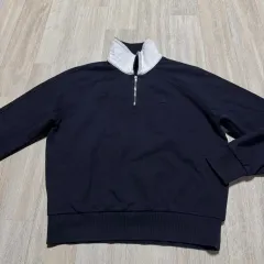 ラコステ ネイビー ハーフジップアップ スウェット