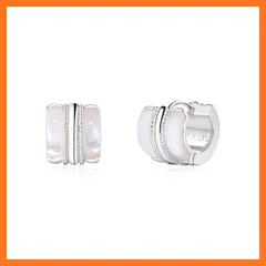 【新品】 ARSIS フープピアス つけっぱなし 18金 金属アレルギー対応 レディース 錆びないピアス フープ リングピアス 5A級貝母 S925ポスト シンプル デイリー オフィス 通勤 プレゼント 女性 ジュエリー 18k 人気 両耳用 ギフトBOX 1