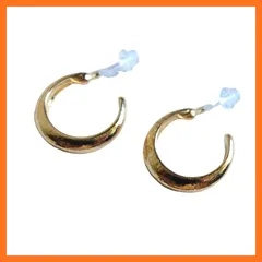 【新品】 樹脂 製 ポスト の ピアス アレルギー を起こしにくい 肌に優しい (C型フープ GOLD) 1