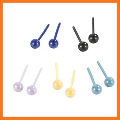 【新品】 QINGANRAN 5ペア セラミック 丸玉 ピアス セット 金属アレルギー対応 ピアス 非金属レディースジュエリー プレゼント 5mm