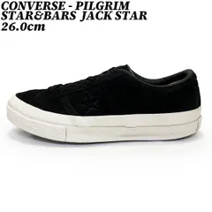 【タイムセール】【クーポン】スニーカー シューズ  コンバース x ピルグリム スター＆バーズ ジャックスター スウェード ブラック 26.0cm CONVERSE STAR & BARS JACK STAR 1SC590 正規品 中古 ブランド 匿名配送